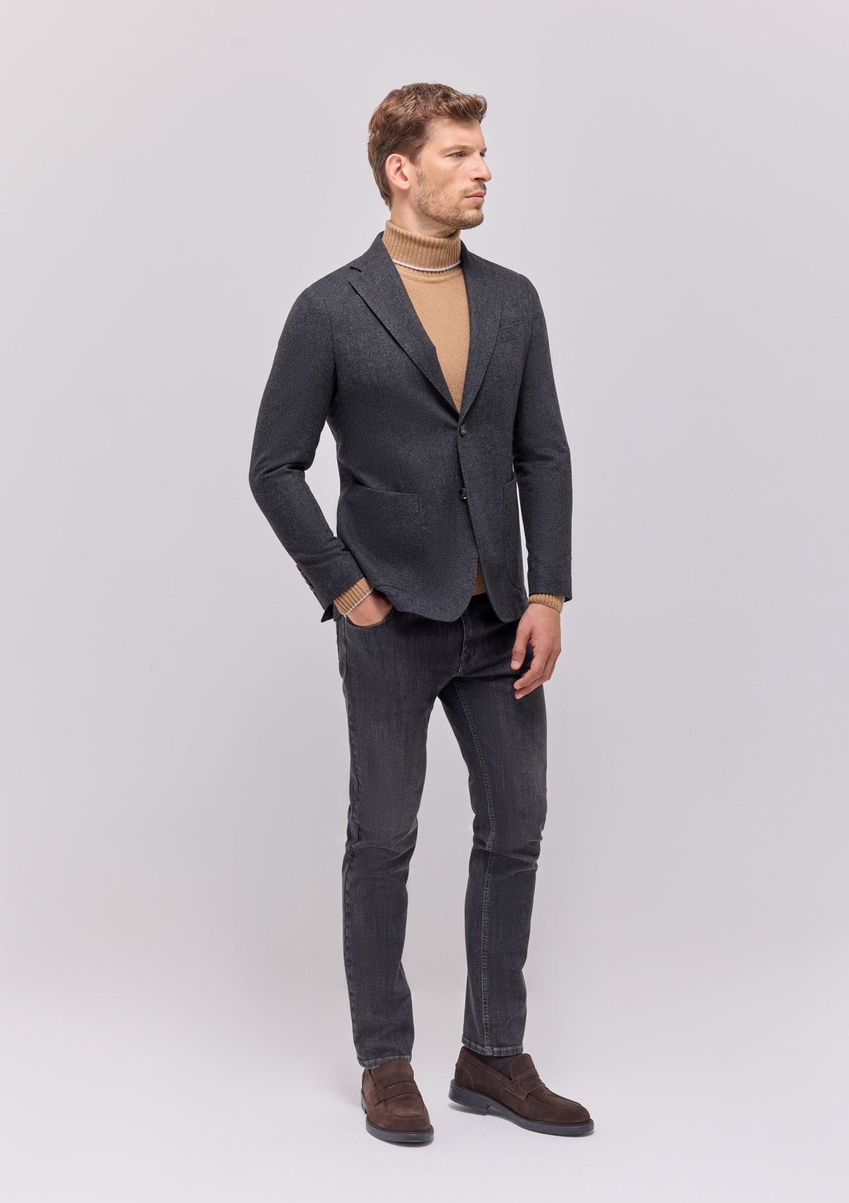 GIACCA DUE BOTTONI TESSUTO MISTO LANA |5059|