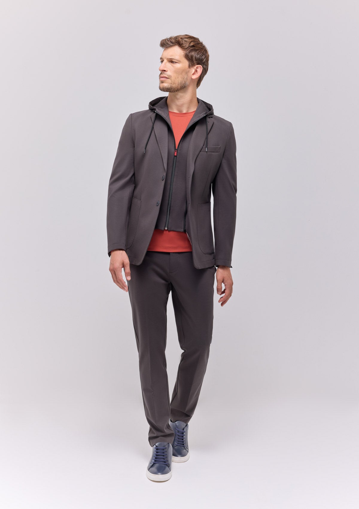 GIACCA JERSEY TECNICO CON PETTORINA E CAPPUCCIO |4976|