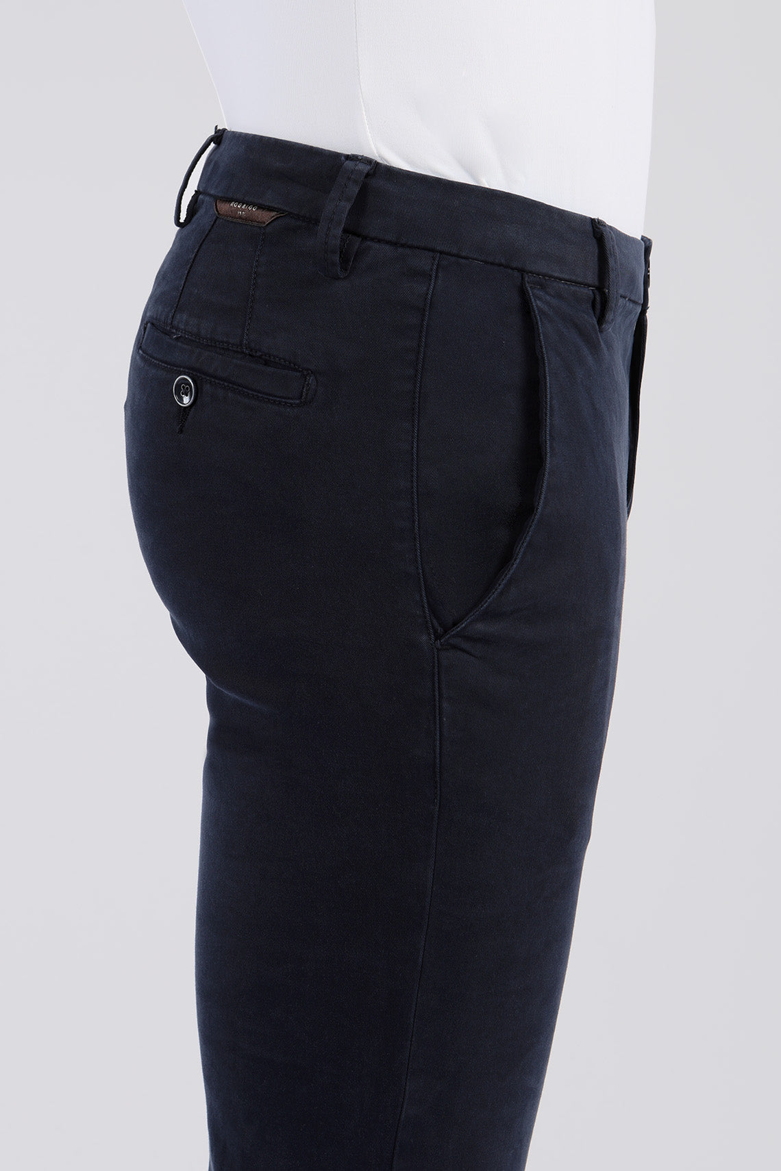 Garment-dyed stretch gabardine chino trousers slim fit