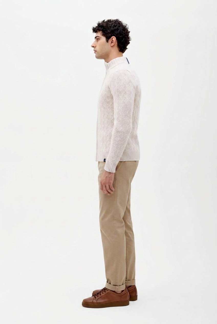 PANTALONE CHINO ELASTICIZZATO CON RISVOLTO