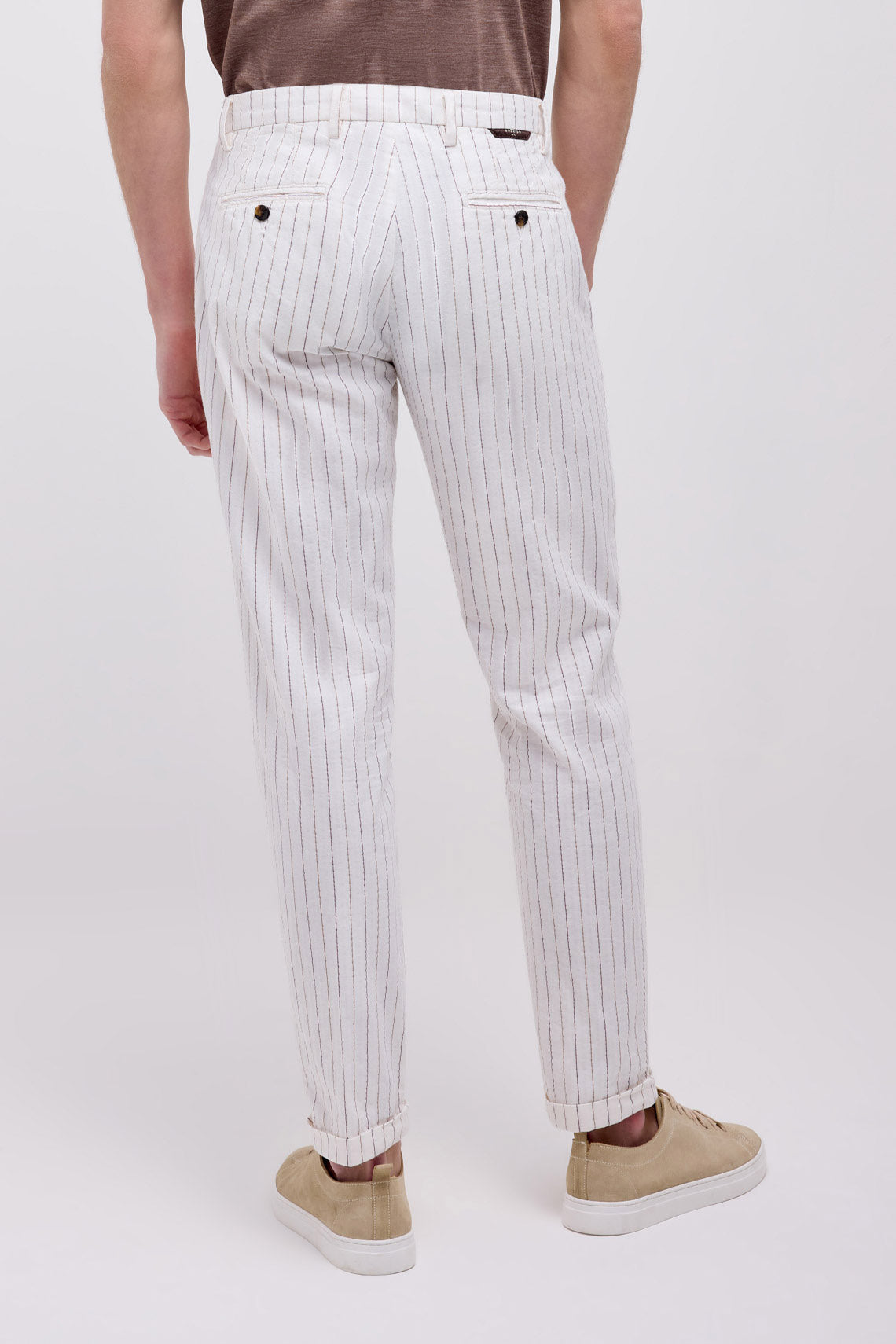 PANTALONE CHINO TESSUTO RIGATO