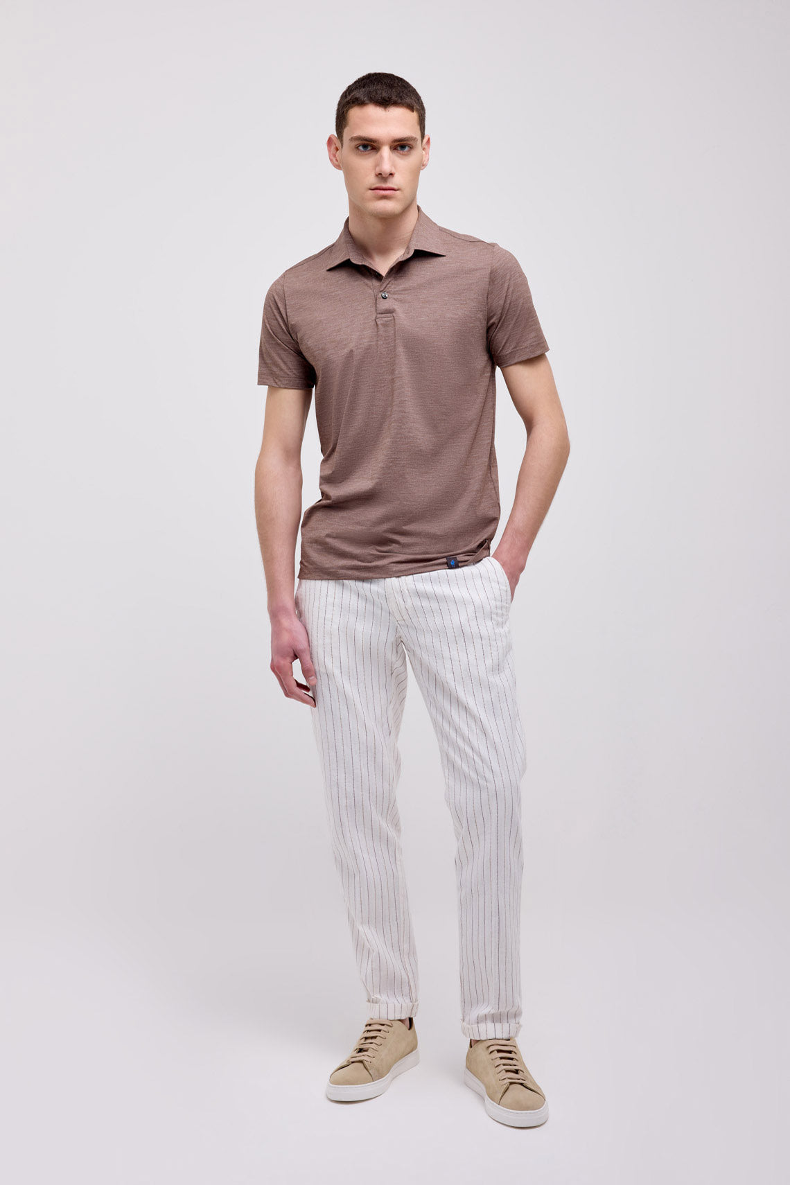 PANTALONE CHINO TESSUTO RIGATO