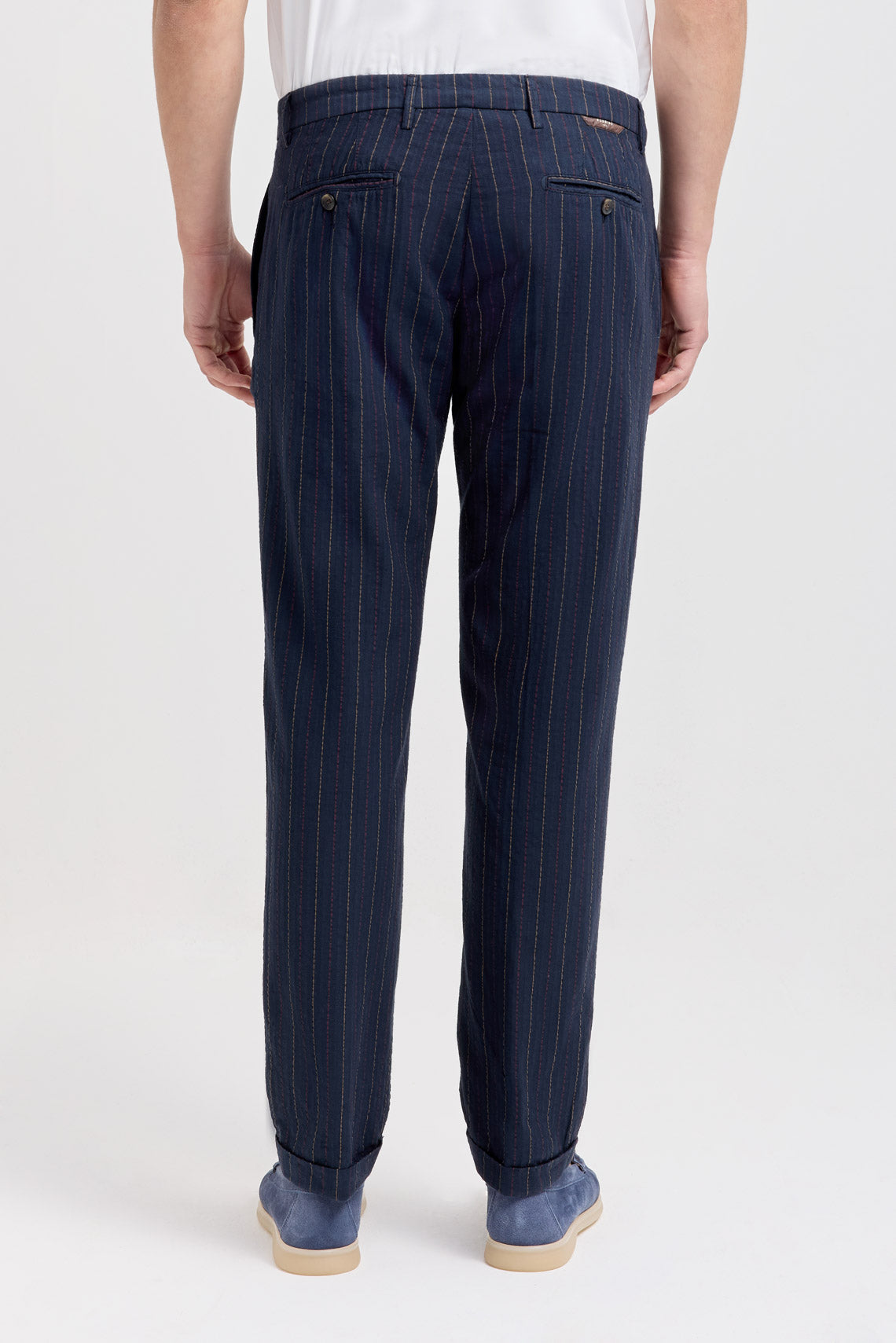 PANTALONE CHINO TESSUTO RIGATO