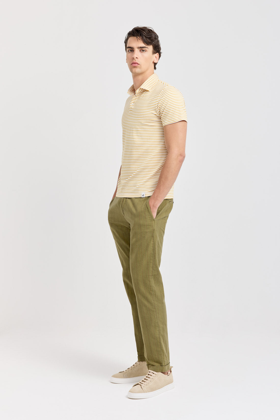 PANTALONE CHINO TESSUTO RIGATO