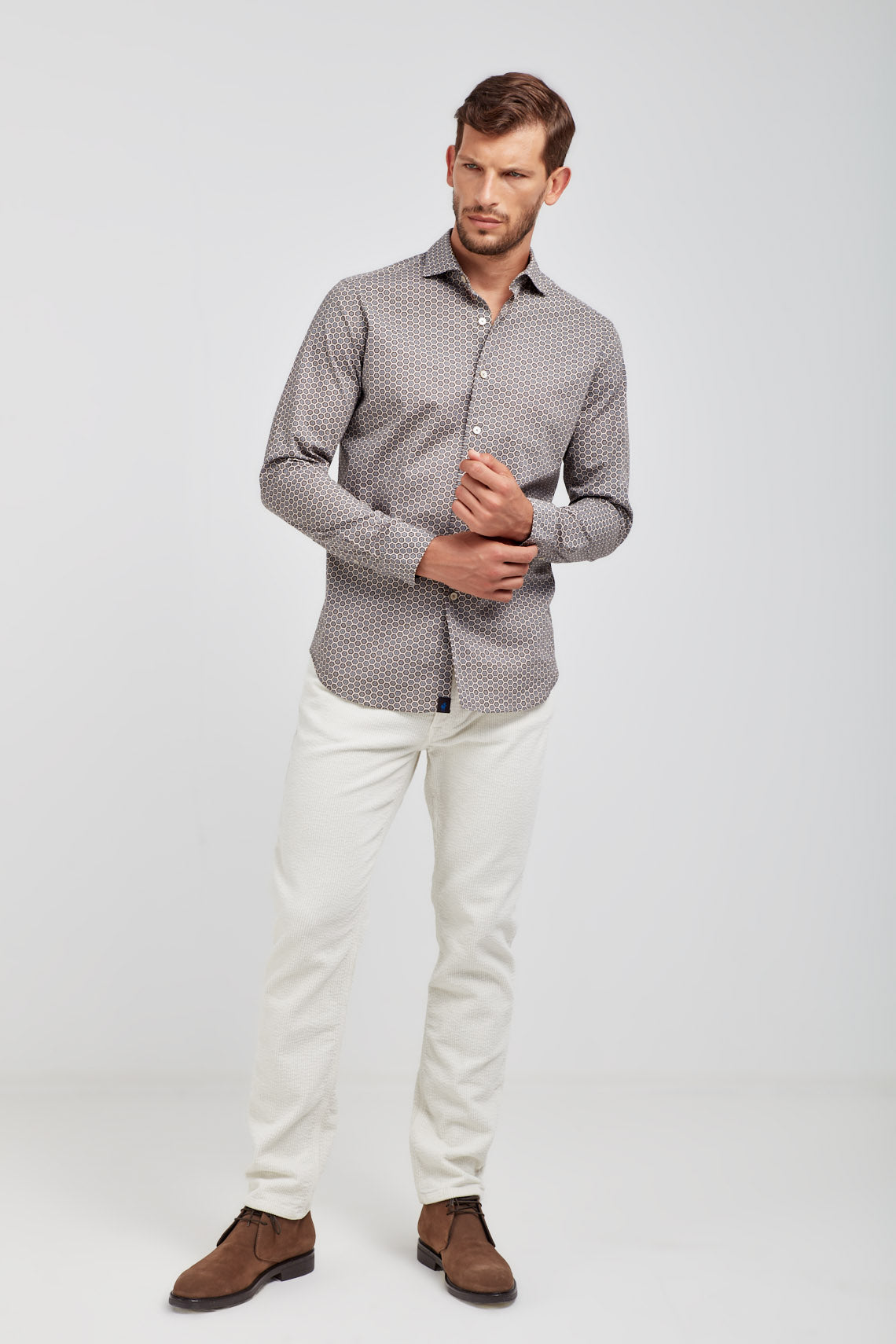 Pantalone 5 tasche in velluto 500 righe stretch tinto capo slim fit